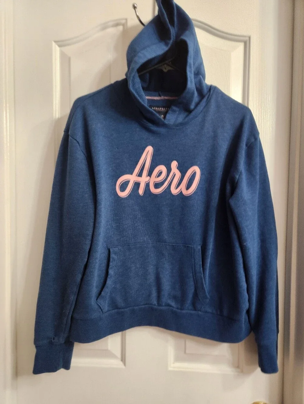 Aeropostale Blue Pullover with Pink Accent Logo